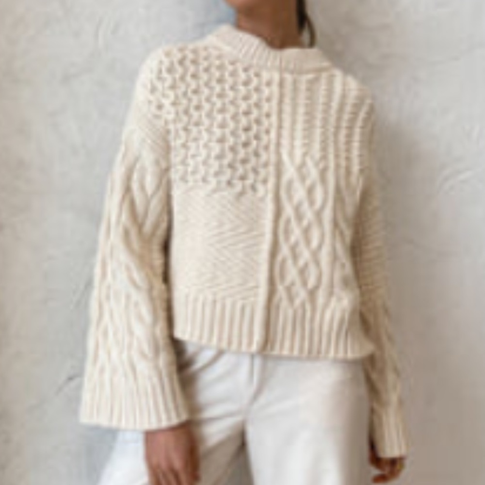 Shona Joy Cream Textured Knit Sweater